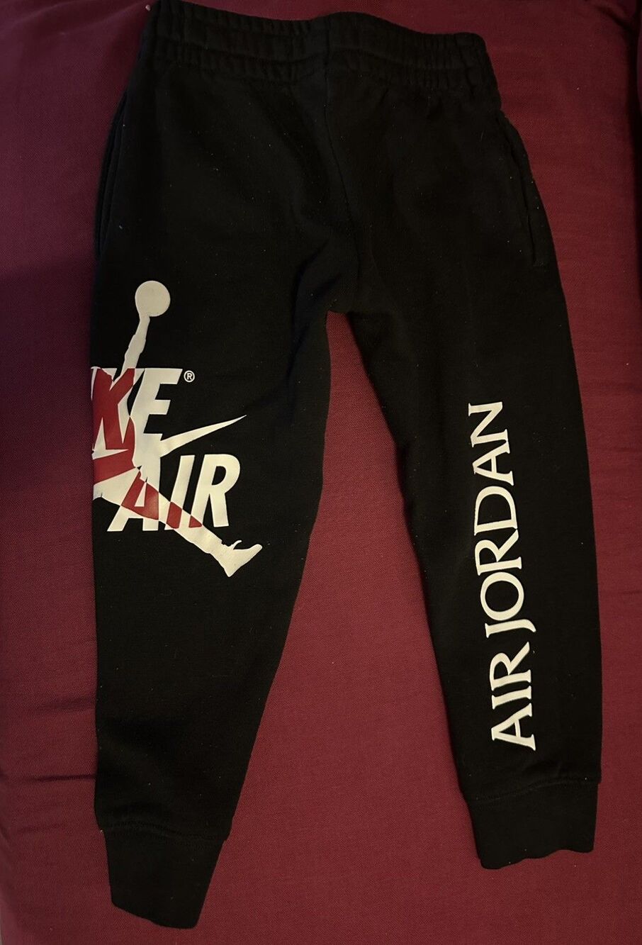Nike Air Jordan Boys Pants Lot 2 Pair Size 4 Black Red Jogger Athletic